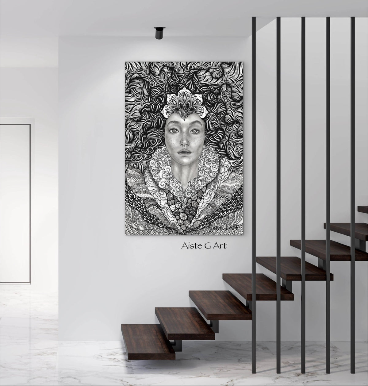 'Gaia' a reproduction of the original drawing on canvas