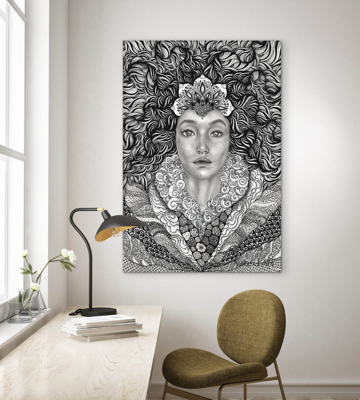 'Gaia' a reproduction of the original drawing on canvas